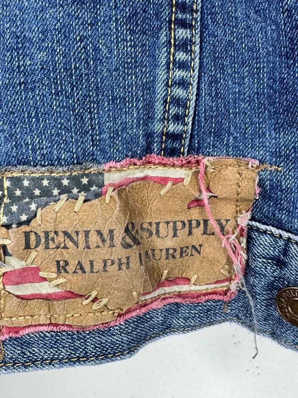 Ralph Lauren Denim & Supply Classic Jean Jacket Distressed Women’s Small Preppy - Picture 5 of 6
